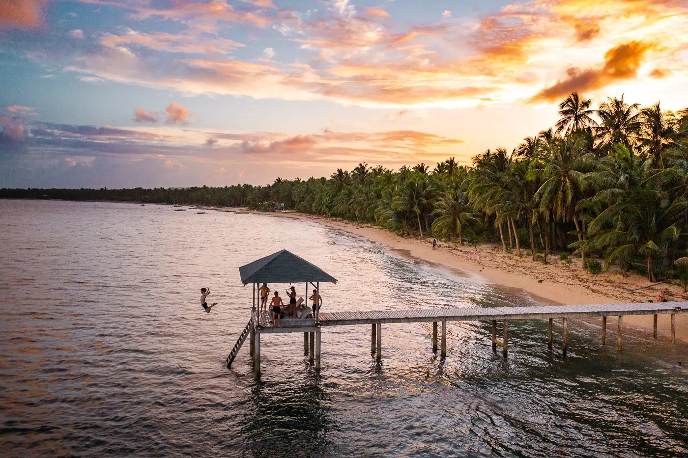 Beautiful sunny day at Siargao beach during dry season