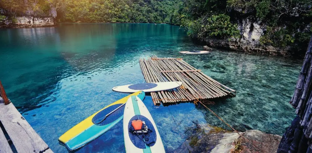 People enjoying activities at Sugba Lagoon