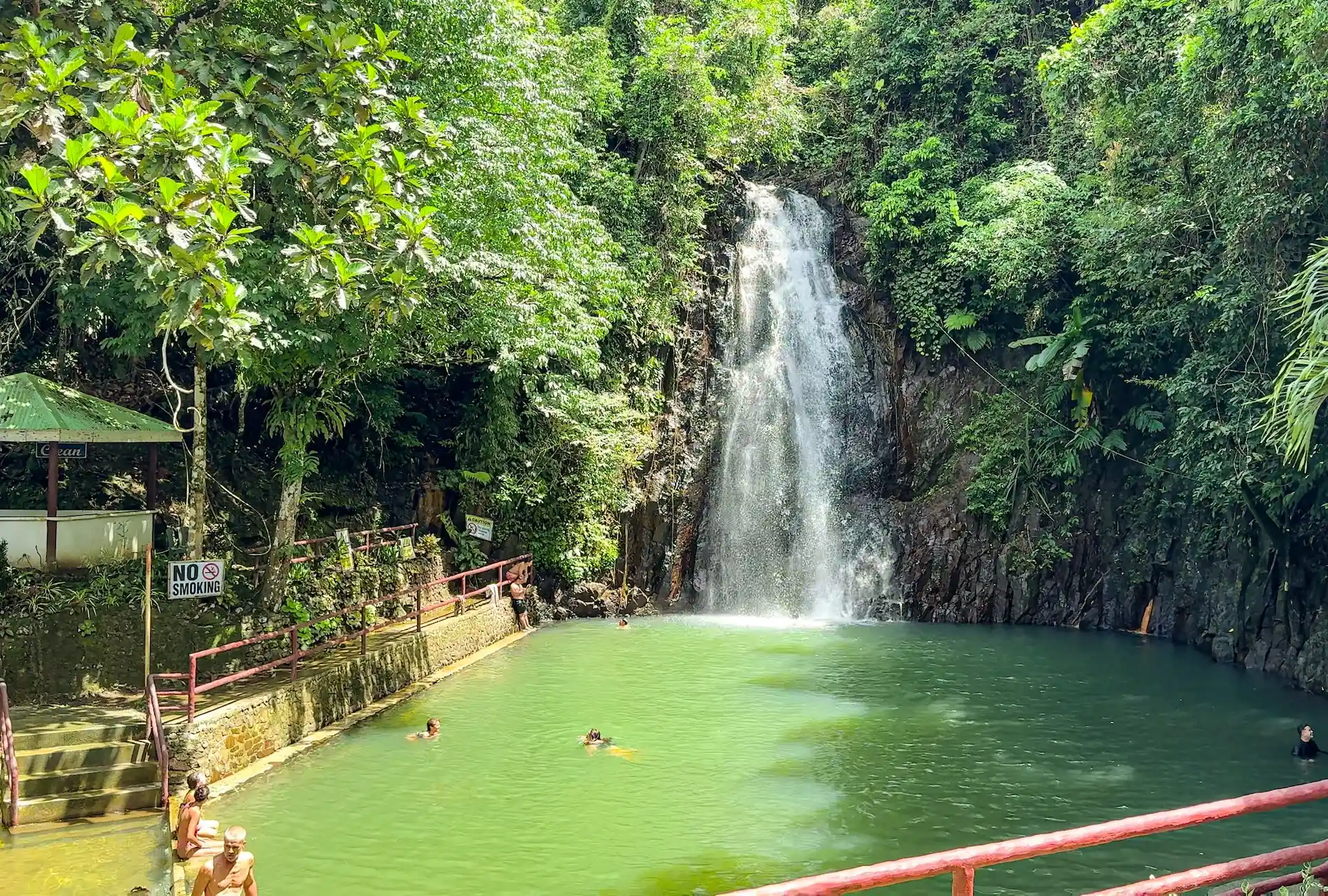 The natural swimming pool at the base of Taktak Falls