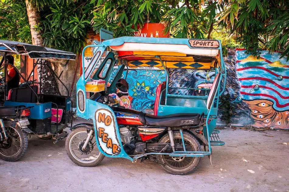Local tricycle transportation in Siargao