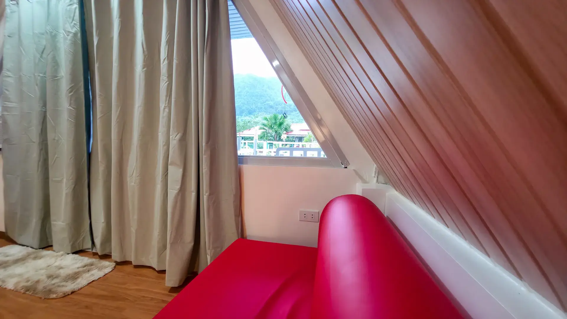 Twin A-Frame Room bed and seating