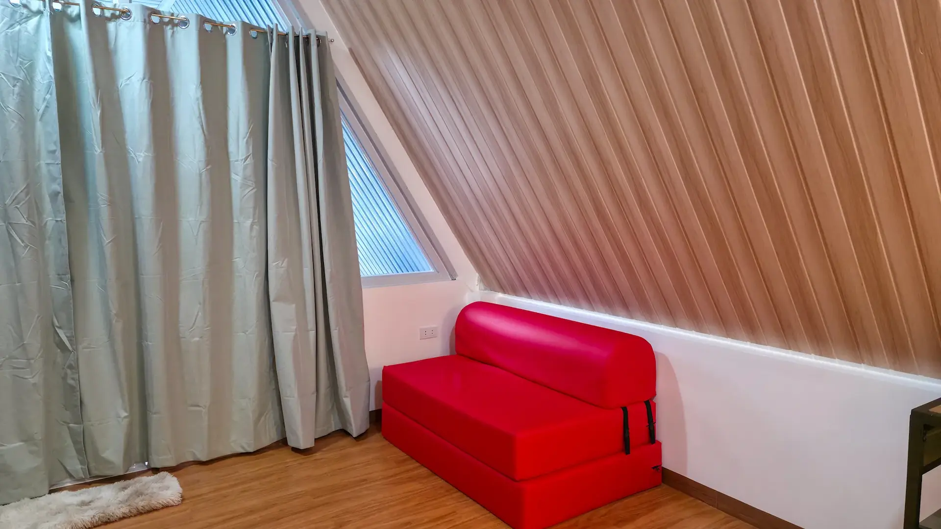 Twin A-Frame Room bed and seating